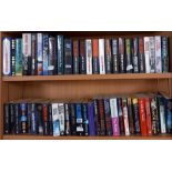 2 SHELVES OF PAPERBACK NOVELS & SOME BIOGRAPHIES