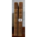 2 LEATHER BOUND VOLUMES OF HOGARTH WORKS, LONDON 1833
