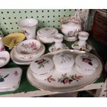 A SHELF OF VARIOUS CHINA INCL; WEDGWOOD, ROYAL WINTON, CARLTON, COALPORT ETC