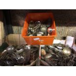 3 CARTONS OF MISC PLATED NICKEL TABLE WARE