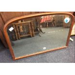 WOOD FRAMED OVER MANTLE MIRROR, APPROX 2ft 6'' WIDE