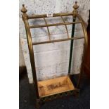 HEAVY BRASS UMBRELLA / STICK STAND WITH ORIGINAL TRAY