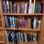 3 SHELVES OF HARDBACK & SOFT BACK BOOKS, TRAVEL, EXETER & DEVON ETC