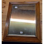 RECTANGULAR WOOD FRAMED BEVELLED EDGE MIRROR 2ft X 1ft 8''