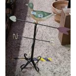 HOME MADE METAL DUCK WEATHER VANE 26'' TALL