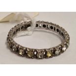 9ct GOLD ETERNITY RING OF LARGE SIZE, 3g