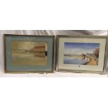 PAIR OF CONTEMPORARY WATERCOLOURS BY JOEL RAWE ''THE RIVER EXE AT TOPSHAM'' & ''THE GOAT WALK AT