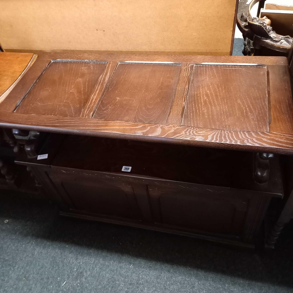 REPRODUCTION OAK MONKS BENCH / STORAGE CHEST - Image 2 of 2