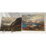 WILLIAM HENRY DYER, TWO UNFRAMED WATERCOLOURS, ONE OF DUNSTAFFNAGE CASTLE & LOCH ETIVE, THE OTHER