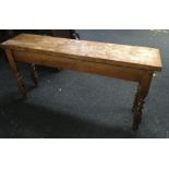 OAK SMALL BENCH WITH BARLEY TWIST LEGS, 36'' X 9'' APPROX