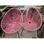 2 PINK RETRO STYLE CHAIRS