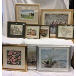 CARTON OF VARIOUS FRAMED PRINTS INCL; TURNER THE FIGHTING TEMERAIRE