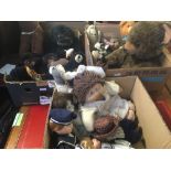 3 CARTONS OF VARIOUS CUDDLY TOYS