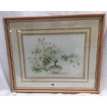 G WILLIAMS, A FINE QUALITY WATERCOLOUR OF A POT CONTAINING AN ORIENTAL FLOWERING PLANT. SIGNED.