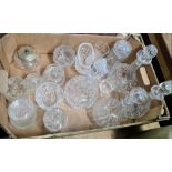 CARTON OF MISC GLASSWARE INCL: DECANTERS