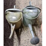 2 GALVANISED WATERING CANS