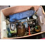 CARTON OF MISC TOOLS & OIL CAN
