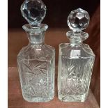 2 CUT GLASS DECANTERS