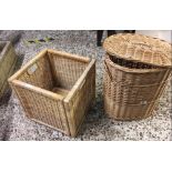 WICKER BASKET & COLLAPSIBLE REFUSE BIN