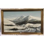 LARGE GILT FRAMED ORIGINAL OIL PAINTING ON BOARD BY MICHAEL D BARNFATHER, TITLED KENTMERE, NEAR