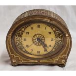 SMALL BRASS DECORATIVE DRESSING TABLE CLOCK