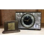 2 DRESSING TABLE CLOCKS, 1 BY CYMA & METAMEC