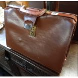 BROWN LEATHER EXPANDING BRIEFCASE BY CHENEY