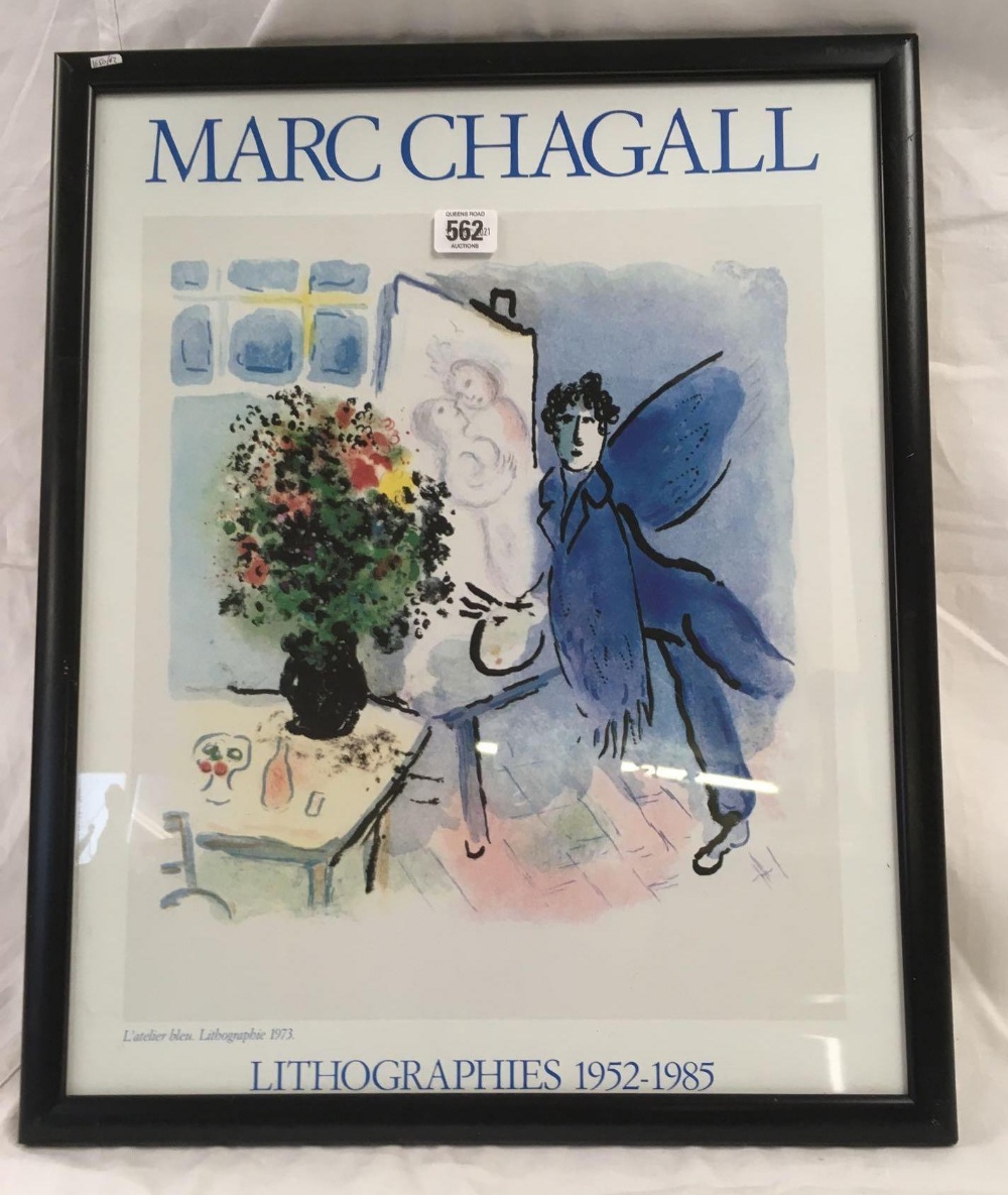 COLOUR POSTER FOR A MARC CHAGALL EXHIBITION OF LITHOGRAPHS