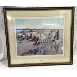 SIGNED F/G TERENCE CUNEO PRINT OF THE CAMARGUE ROUNDUP