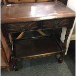 GOTHIC STYLE 2 TIER 2 DRAWER SIDE TABLE