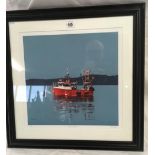GOOD LIMITED EDITION COLOUR PRINT BY JOHN BELL ENTITLED ''LOBSTER BOAT, ARGYLL''. SIGNED,