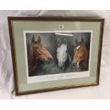 COLOUR PRINT OF ''FESTIVAL TRIO'', BEING HEAD & SHOULDERS OF 3 RACE HORSES, LIMITED EDITION 53/