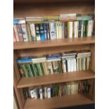 3 SHELVES OF SOFT BACK BOOKS, INCL; AGATHA CHRISTIE & PENGUIN