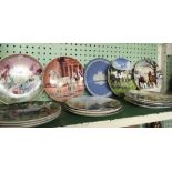 SHELF OF 14 COLLECTORS PLATES INCL; WEDGWOOD,SPODE, ROYAL DOULTON ETC