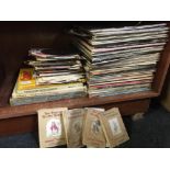 LARGE QTY OF EASY LISTENING LP'S & APPROX 50 SINGLES, INCL; BEATLES, ROLLING STONES ETC