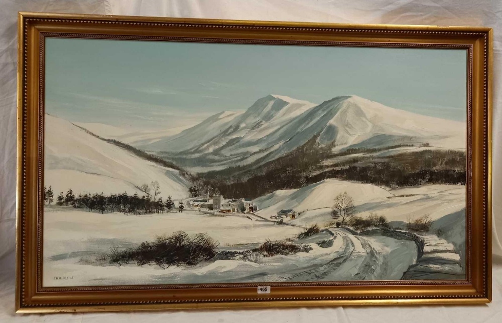 LARGE GILT FRAMED ORIGINAL OIL PAINTING ON BOARD BY MICHAEL D BARNFATHER, TITLED KENTMERE, NEAR