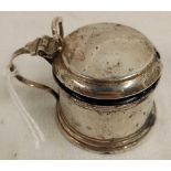 A SMALL SILVER MOUNTED POT WITH B.G.L, B'HAM 1933