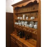 MODERN PINE DRESSER WITH CUPBOARDS, DRAWERS & SHELVING, 4ft WIDE X 6ft 6'' TALL 18'' DEEP