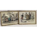 PAIR OF FRENCH MID-19THC ANTIQUE COLOURED FASHION PRINTS 1869