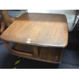 ERCOL PANDORA BOX COFFEE TABLE ON CASTERS WITH 2 DRAWERS