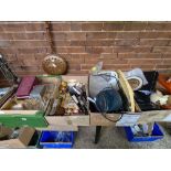 4 CARTONS OF MIXED BRIC-A-BRAC GLASSWARE, VASES & CHOKIN JAPANESE PLATES