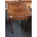 ANTIQUE MAHOGANY DROP FLAP TABLE WITH TAPERED LEGS