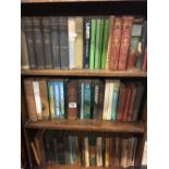 3 SHELVES OF HARDBACK & SOFT BACK BOOKS, NOVELS ETC