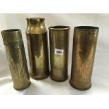 WWI SHELL CASES TRENCH ART