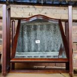 MAHOGANY DRESSING TABLE WITH TRIPLE MIRROR, ARCHED TOP