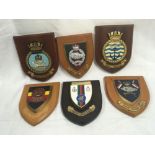 6 NAVY / ARMY MILITARY WALL SHIELDS / PLAQUES