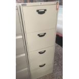OFF WHITE TRIUMPH 4 DRAWER METAL FILING CABINET WITH KEY