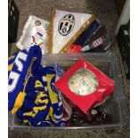 2 CRATES OF EUROPEAN FOOTBALL MEMORABILIA PRESENTED TO MIKE MULLARKEY, ASSISTANT REFEREE WHO RAN THE
