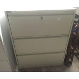 OFF WHITE TRIUMPH 3 DRAWER FILING CABINET 31.5'' WIDE WITH KEY