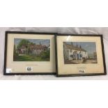 PAIR OF BWA MACCLESFIELD WOVEN SILK PICTURES, VIEWS OF GAWSWORTH OLD RECTORY AND THE HANGING GATE